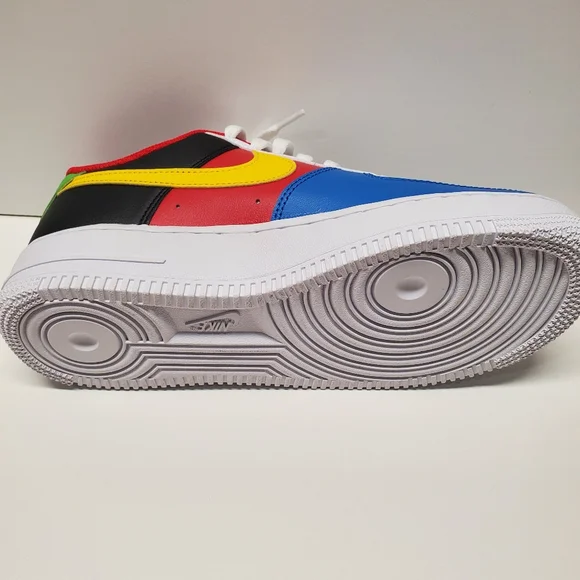 Nike Air Force1 '07 QS Shoes "UNO" White Black Red Blue Yellow - Picture 6 of 7